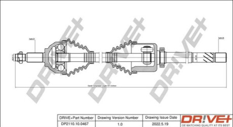 Піввісь Renault Trafic 2.0dCi 06- (R) (27x39x1013) Dr!ve+ DP2110100467