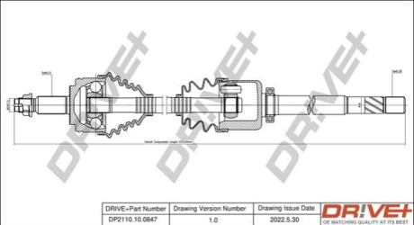 Піввісь Renault Master III 2.3dCi 10- (R) (31x39x1075) Dr!ve+ DP2110100847