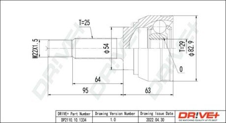 ШРКШ (зовнішній) Mitsubishi Carisma 96-06 (29/25z) Dr!ve+ DP2110101334