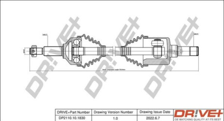 Піввісь Ford Transit Custom 2.2TDCi 12- (L) (31x41x752) Dr!ve+ DP2110101830