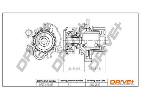 Помпа води Audi A3-A4/A6/Skoda Octavia/Fabia/VW Caddy/Golf IV/Passat/T5 1.8T/2.0 96- (23z) Dr!ve+ DP231010037