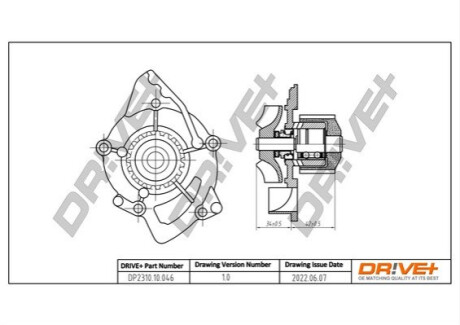 Помпа води Citroen Jumpy/Fiat Scudo/Peugeot Expert 2.0HDi 07- Dr!ve+ DP231010046