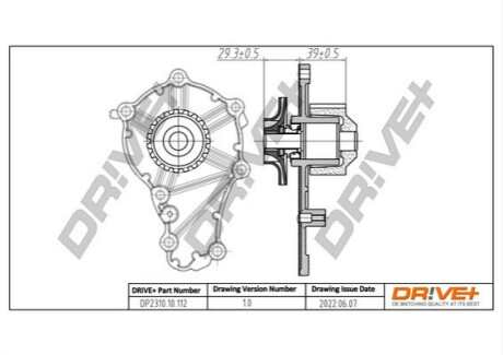 Помпа води Citroen Berlingo/Fiat Scudo 1.6HDI (19z) Dr!ve+ DP231010112