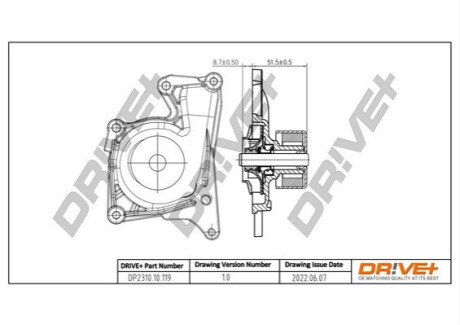 Помпа води Renault Kangoo/Clio/Duster/Laguna/Megane/Nissan Qashqai/Juke/MB 1.5dCi 09- Dr!ve+ DP231010119