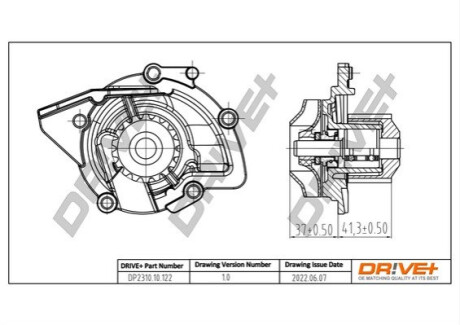 Помпа води Citroen Jumpy/Fiat Scudo/Peugeot Expert 2.0HDI 10- Dr!ve+ DP231010122