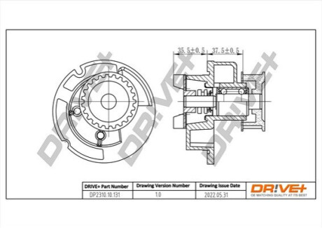 Помпа води Opel Astra G/H/Vectra B/C/Zafira A/Corsa C/Meriva A 1.8/1.8 16V 98-10 (23z) Dr!ve+ DP231010131