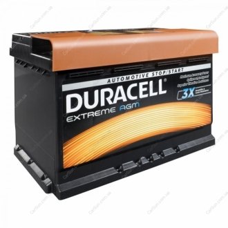Акумуляторна батарея AGM Extreme 80Ah 12V R+ EN800A (315x175x190) Duracell DE80AGM (фото 1)