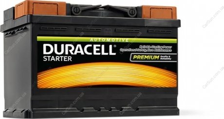 Акумуляторна батарея Starter 72Ah 12V R+ EN660A (278x175x190) Duracell DS72 (фото 1)