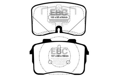 Колодки гальмівні дискові, комплект EBC DP3883C