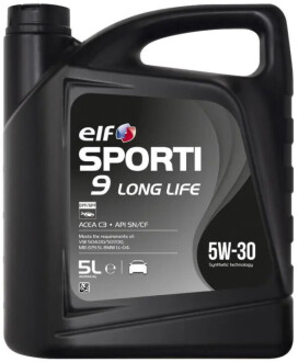 Моторное масло 5л SPORTI 9 LONG LIFE ELF 214251