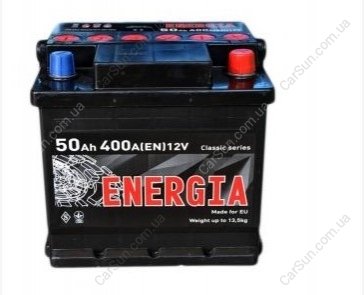 Автомобільний акумулятор 50 Ah 400 A(EN) 215x175x190 Energia 50 ENERGIAL