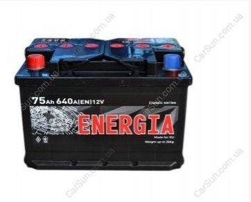 Автомобільний акумулятор 75 Ah 640 A(EN) 276x175x190 Energia 75 ENERGIAL (фото 1)