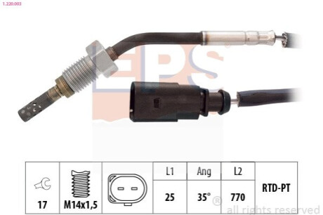 CZUJNIK TEMPERATURY SPALIN VAG (OE-03L906088BS) EPS 1.220.003