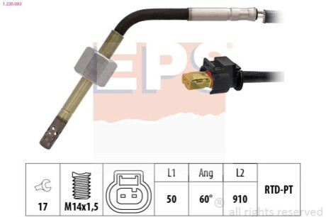 Датчик температуры выпускных газов MB A (W176)/ E (W212, S212)/ GLA (X156) EPS 1.220.083