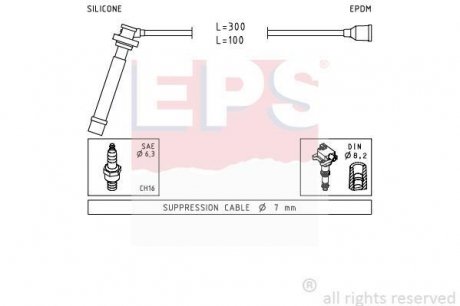 Комплект проводов зажигания EPS 1499013