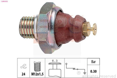 Датчик тиску масла Bmw 3 (E30)/5 (E28) EPS 1.800.052 (фото 1)