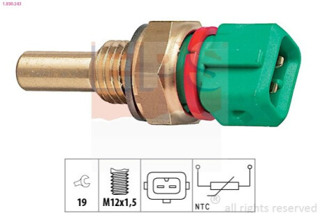 Датчик, температура охлаждающей жидкости EPS 1.830.243 (фото 1)