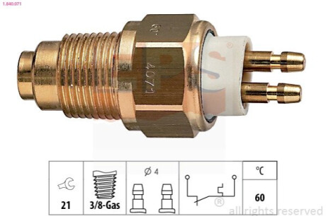 Термовыключатель, сигнальная лампа охлаждающей жидкости EPS 1 840 071 (фото 1)