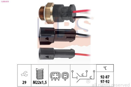 Термовыключатель вентилятора радиатора EPS 1.850.610