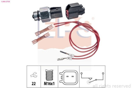 Выключатель, фара заднего хода EPS 1860275K