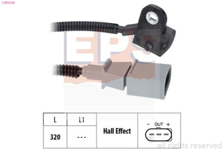 Датчик положення розпод.валу Audi A3 2.0 TDI 05-, Skoda Fabia 1.4TDI, Seat Altea 1.9 TDI, 05- EPS 1.953.535