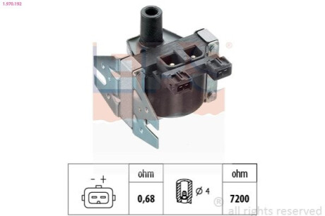 OPEL Катушка зажигания ASTRA,VECTRA,OMEGA -94 EPS 1.970.192