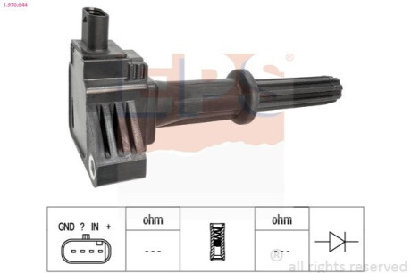 Котушка запалювання Opel Astra K 1.4 15- /Karl 1.0 15-18 EPS 1.970.644