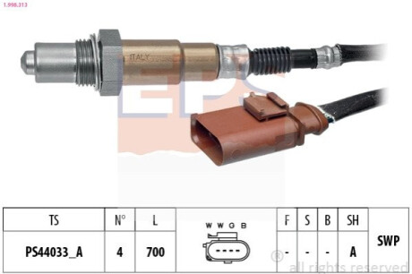 Лямбда-зонд TOUAREG (7LA, 7L6, 7L7) 3.6 V6 FSI 05-10, Q7 (4LB) 3.6 FSI quattro 06-10, CAYENNE (9PA) EPS 1998313