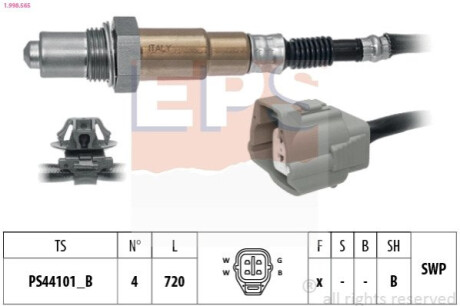 Лямбда зонд Mazda 3 (BM/BN) 1.5/2.0 13-/6 (GJ/GL) 2.0/2.5 12- EPS 1.998.565