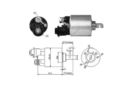 Тяговое реле, стартер ERA ZM1608