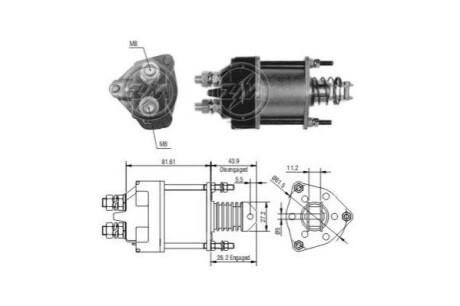 Тяговое реле, стартер ERA ZM1650