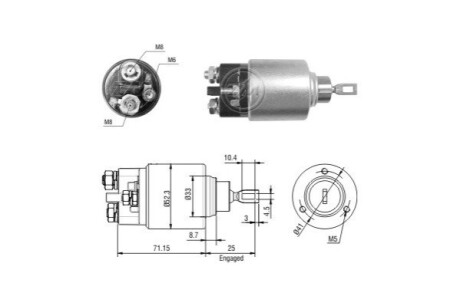 Втягуюче реле стартера ERA ZM2371