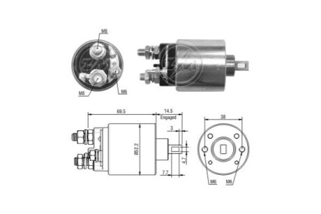 Втягуюче реле стартера ERA ZM2484