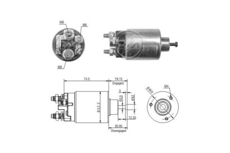 Тяговое реле, стартер ERA ZM2860