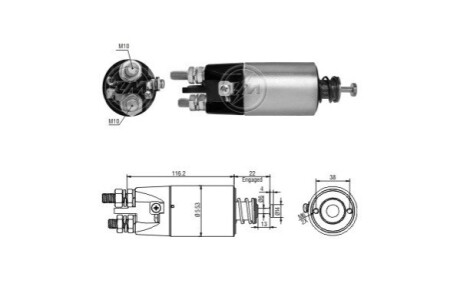 Втягуюче реле стартера ERA ZM2897