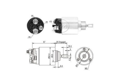 Втягуюче реле стартера ERA ZM3381