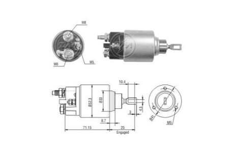 Втягуюче реле стартера ERA ZM376