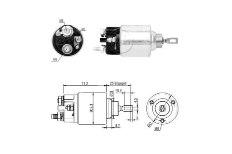 Втягуюче реле стартера ERA ZM377