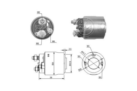 Реле втягивающее стартера ERA ZM498