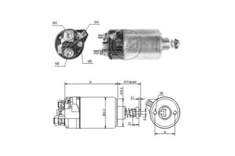 Тяговое реле, стартер ERA ZM528