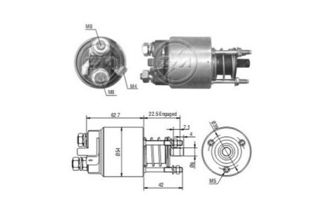 Втягуюче реле стартера ERA ZM5395 (фото 1)