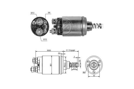 Втягуюче реле стартера ERA ZM542