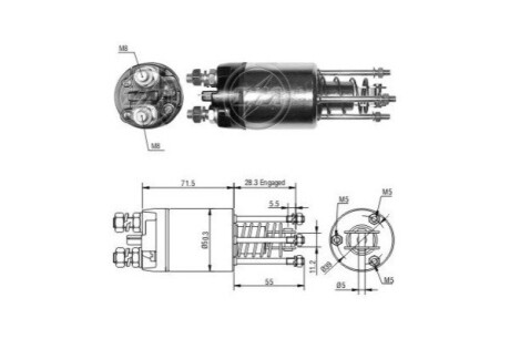 Тяговое реле, стартер ERA ZM5651