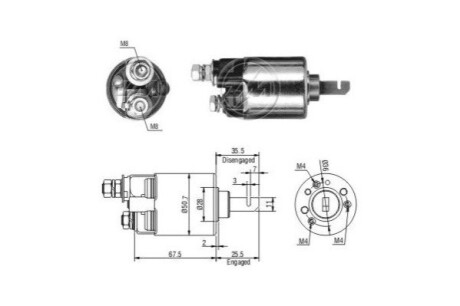 Втягуюче реле стартера ERA ZM607