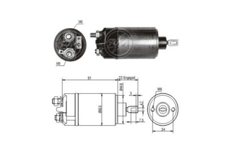 Тяговое реле, стартер ERA ZM621