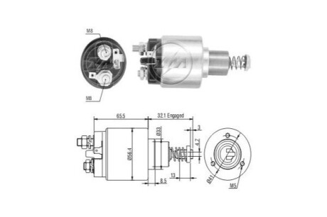 Тяговое реле, стартер ERA ZM676