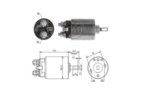 Втягивающее реле стартера ERA ZM682