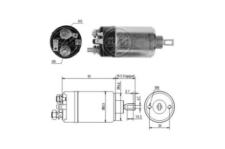 Тяговое реле, стартер ERA ZM722