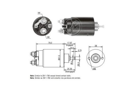 Втягуюче реле стартера ERA ZM760 (фото 1)