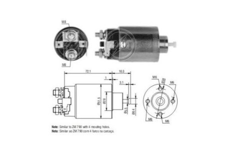 Втягуюче реле стартера ERA ZM791